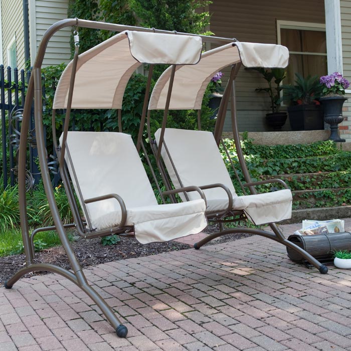 2 person patio swings with canopy