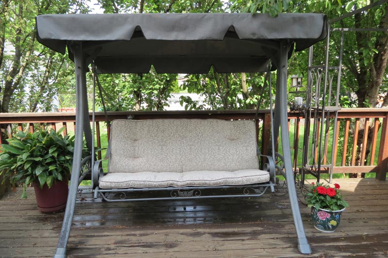 Patio swing replacement cushions and canopy