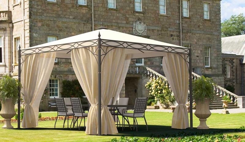 Gazebo with curtains