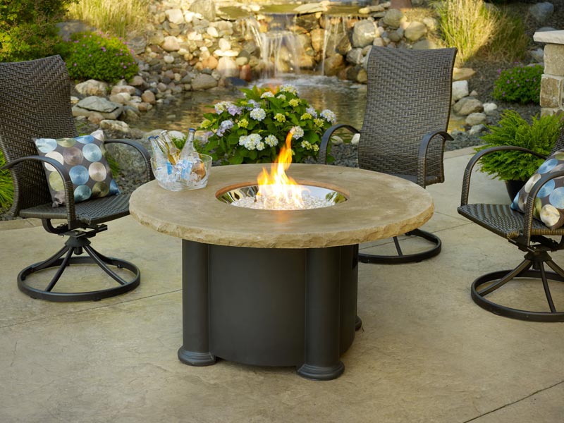 Backyard fire pit table