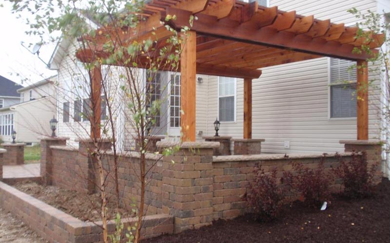 How to build a pergola attached to a brick house