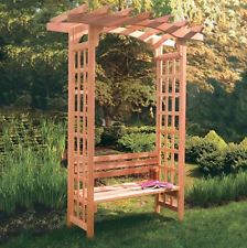 Garden Arbor Bench Pergola Modern Wooden Cedar Free Standing Backyard Decor