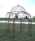 Wrought Iron Gazebo with 4 Arches – Metal Trellis Structure for Patio or Garden