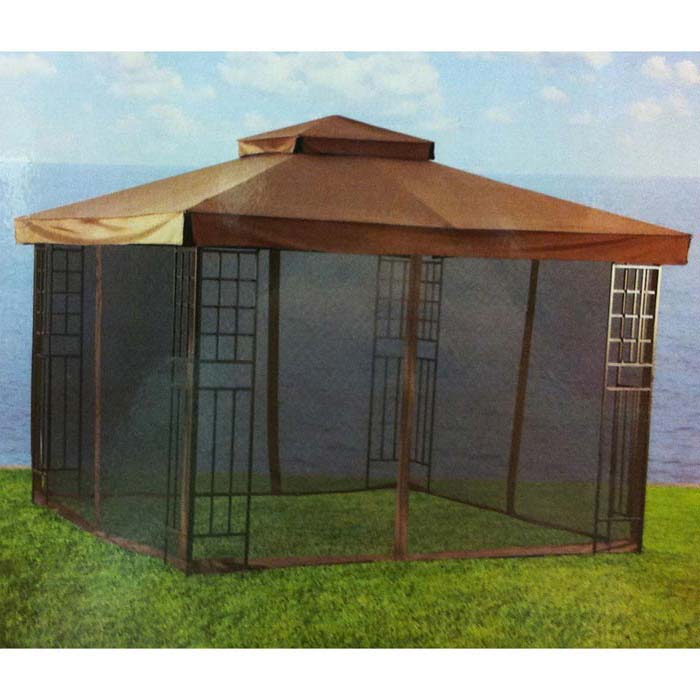 10X10 Gazebo Replacement Canopy With Netting