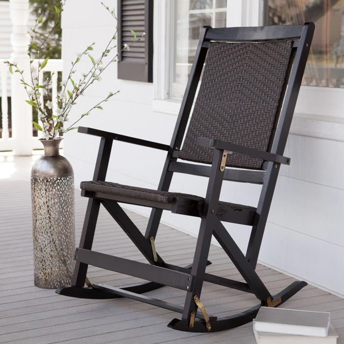 Folding outdoor rocking chairs