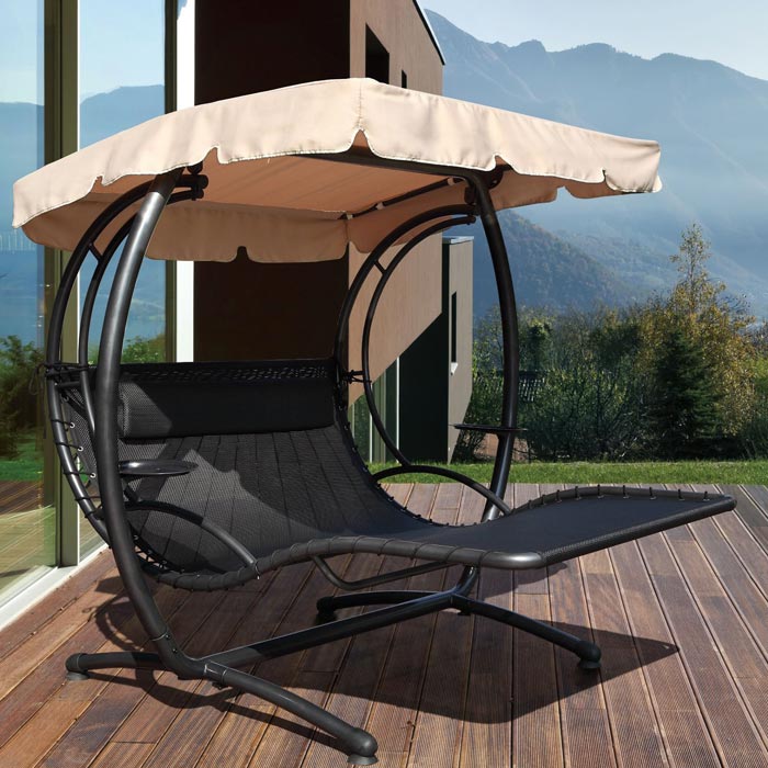 2 Person Patio Swing With Canopy For More Pleasant Summer Evenings