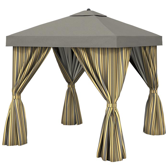 Dressing an outdoor gazebo with curtains