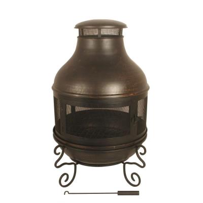 Black metal chiminea discontinued ds 16676 the home depot