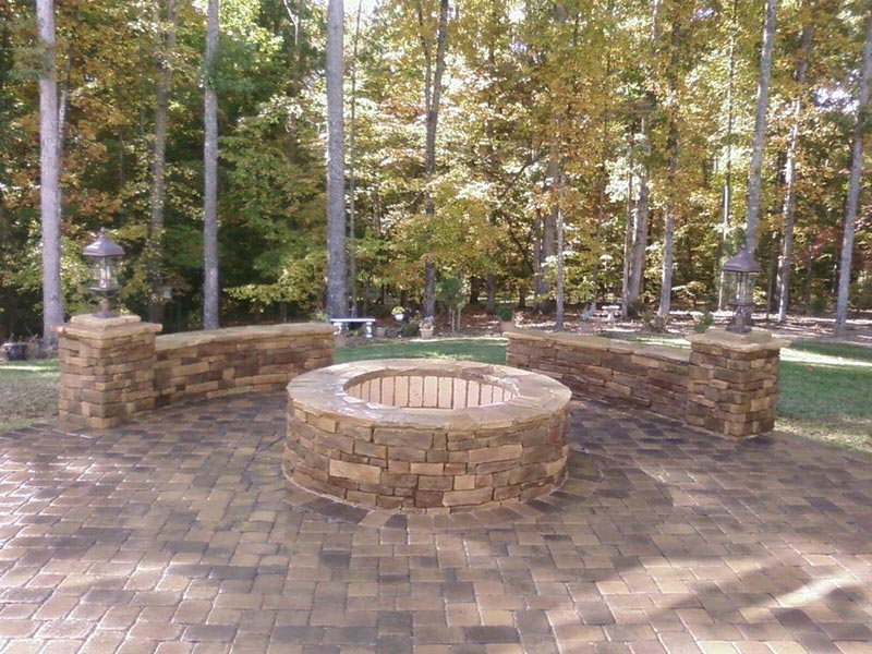 Brick patio and fire pit designs