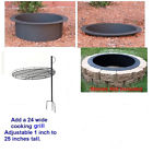 4 Pc DIY Outdoor Round Steel Fire Pit Ring Rim Kit 27″ 30″ 36″ inch Campfire Bon