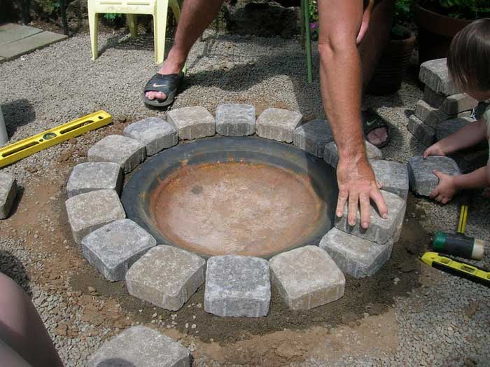 How to build a fire pit into a patio