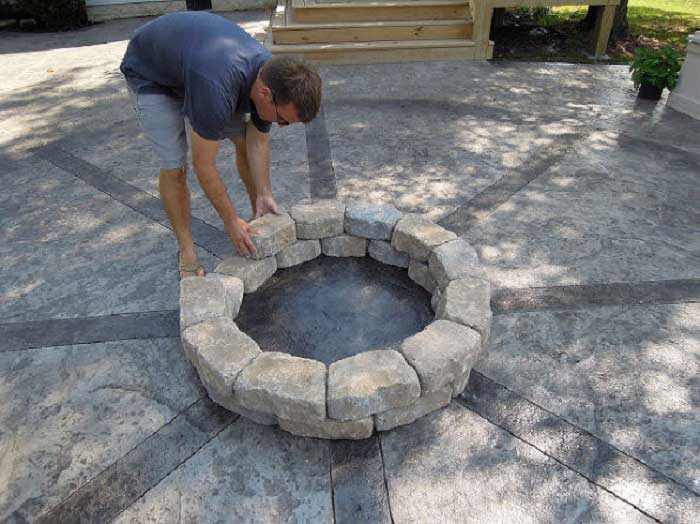 How to build a fire pit on a concrete patio