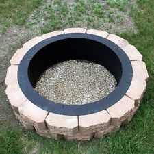 36″ HEAVY DUTY STEEL FIRE PIT RIM WITH POKER TOOL IN GROUND OR ABOVE GROUND DIY