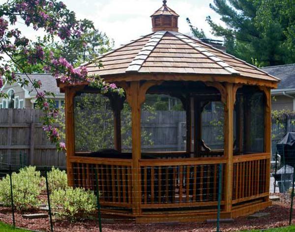 Approved octagon screened gazebo
